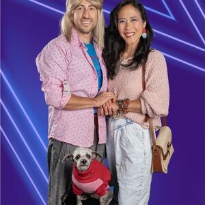 Men’s 80s 90s 2-Piece Costume Slacks & Shirt (small - medium)